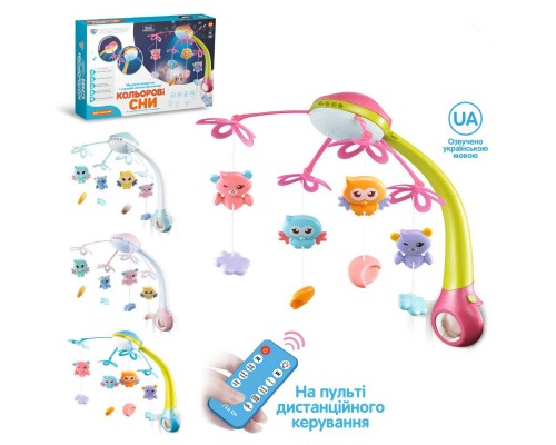 Мобиль Карусель на кроватку HB 0006 ABCD с Проектором, на Радиоуправлении.