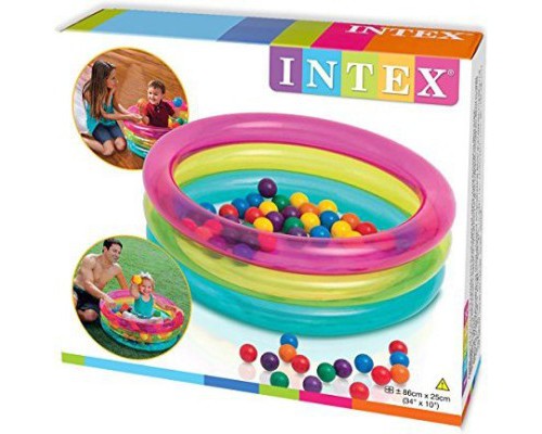 Детский надувной бассейн 48674 Intex с шариками 50 шт. Размер 86-25 см