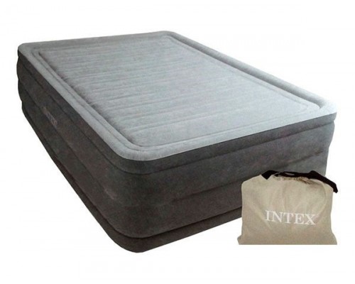 Двухместная надувная кровать 64418 Intex встроенный электронасос, 203-152-56 см