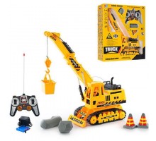 Подъемный Кран гусеничный на Радиоуправлении 689-16 аккумулятор, 11-20-35 см, свет, ездит, поднимается стрела