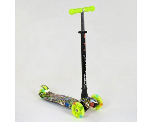 Триколісний Самокат Best Scooter Салатовий колеса Світяться (1391)