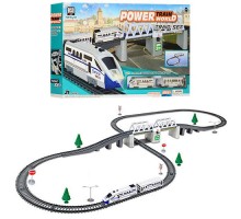 Дитяча залізниця локомотив, вагон, дерева, дорожні знаки, світло 2184 (довжина 366)