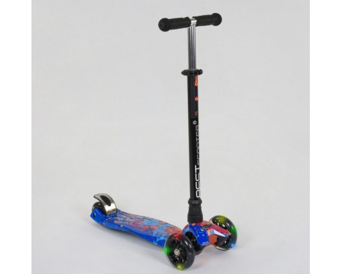 Детский трехколесный Самокат Best Scooter Синий Макси колеса PU, светятся (1338)