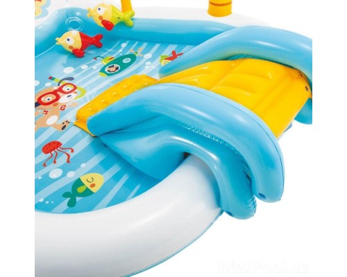 Надувной Игровой центр 57162 NP Intex Весёлая рыбалка 218-188-99 см, Горка, распылитель, удочка