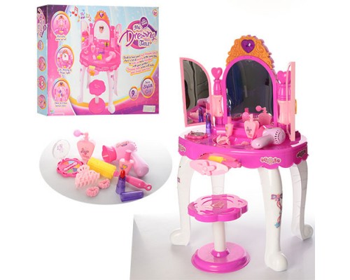 Дитяче ігрове Трюмо. Стільчик, фен, музика, світло, аксесуари (16632)