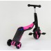 Детский Самокат Беговел велосипед 3 в 1 JT 70708 Best Scooter Розовый Подсветка, 8 мелодий
