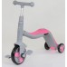 Детский Самокат Беговел велосипед 3 в 1 JT 90601 Best Scooter Розовый Серый Подсветка, 8 мелодий