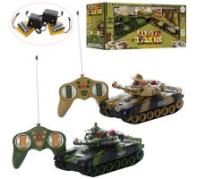 Танковый бой игровой набор два танка - 31см, Подвижный корпус, аккумулятор, звук, свет  М 5525 (9993-2PC)