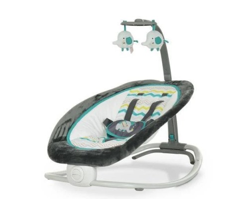 Детский Шезлонг качалка Mastela Серо зеленый 3 положения люльки (6915 )