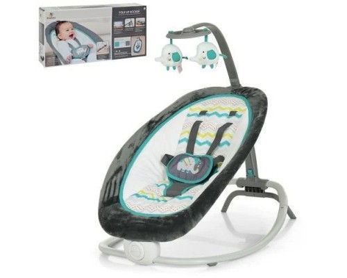 Детский Шезлонг качалка Mastela Серо зеленый 3 положения люльки (6915 )