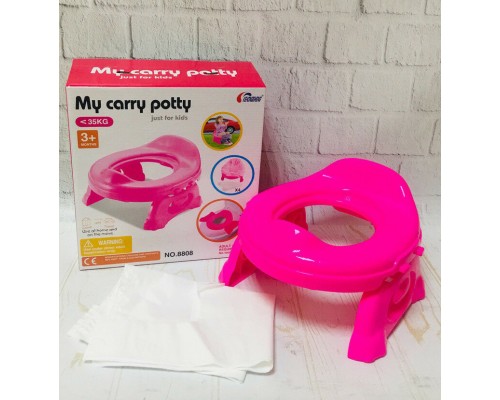 Детский дорожный горшок Baby Potty с пакетами, 2 в 1 (сиденье на унитаз)