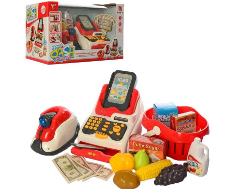Детская игровая касса Магазинчик, Сканер, корзинка с продуктами (668-51)