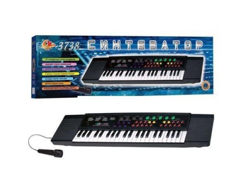 Дитячий синтезатор ТК 3738 Піаніно з мікрофоном, 37 клавіш, від мережі і батарейок