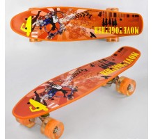 Скейт Best Board Пенни борд 55 см, Оранжевый, колёса PU Светятся (13222)
