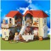 Кукольный Домик Счастливая Семья, Подсветка, Мебель, 2 фигурки Флоксовые животные Happy Family (012-01)