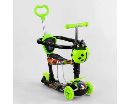 Триколісний Самокат 5 в 1 з бампером Салатовий Best Scooter S 7407