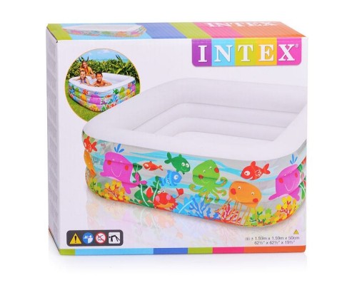 Дитячий надувний басейн Intex Акваріум 159-159-50 см. (57471)