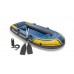 Надувная лодка Challenger 3 Set 68370 Intex с веслами и насосом. На троих человек
