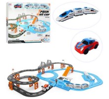 Дитяча залізниця Локомотив 2 шт, вагон, машинка. 717 см Звук, світло, 98 дет. (8870-1) 