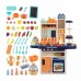Игрушечная Кухня с Водой и паром, 65 предметов, 94 см Оранжево Синяя (889-161)