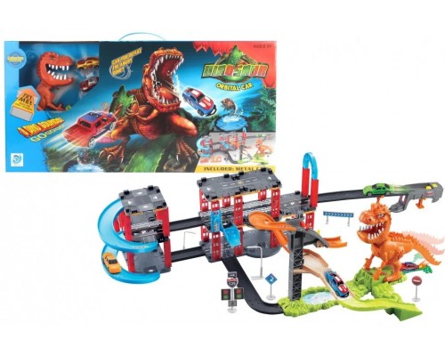 Трек с запуском 8899-92 Динозавр Рекс Поймай тачку, машинки 2 шт