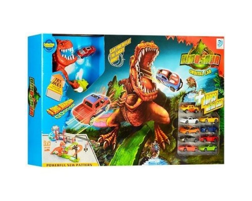 Трек с запуском 8899-94 Динозавр Рекс Поймай тачку, машинки 10 шт