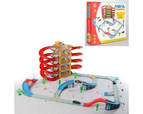 Детский Гараж 922-11 Парковка 5 этажей, машинка 3 шт, вертолет