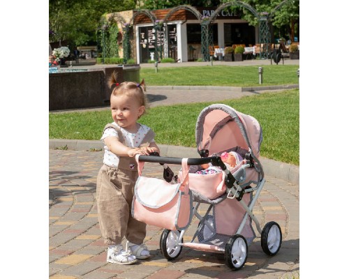 Коляска для ляльки із сумкою CARRELLO UNICO 9346 HOT PINK