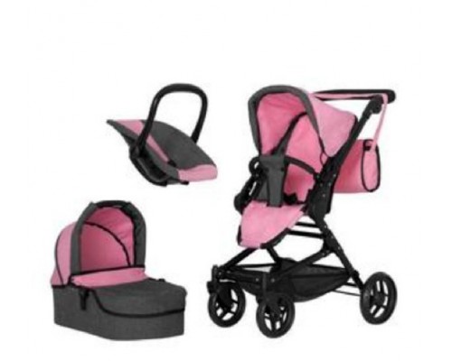 Іграшкова коляска Трансформер з сумкою 3 в 1 Рожева (9636 PINK)