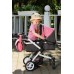 Коляска для ляльок Melobo 9651B ROSE RED 2 в 1 з сумкою Рожева