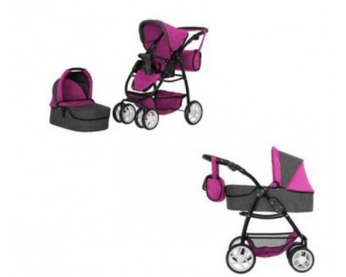 Лялькова коляска Трансформер 9662 CARRELLO AVANTI ROSE RED з сумкою, 2 в 1