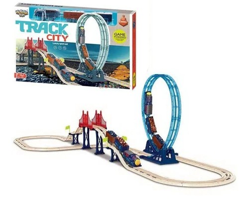 Железная дорога трек с петлей Track City Локомотив, вагоны (4148)