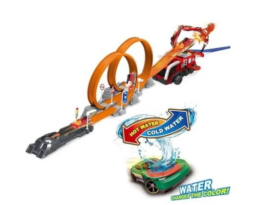Детский гоночный трек на Запуске с Петлями. Машинка меняет цвет, 53 детали (660)