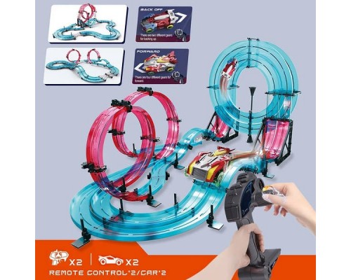 Гоночный магнитный Трек с 2 машинками на радиоуправлении, 2 пульта, 699 см (689)