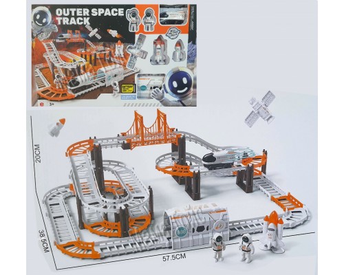 Космический трек с машинкой на батарейке, шатл, ракеты, космонавты (888-89)