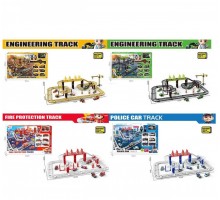 Игрушечный трек с металлическими машинками 7 шт Спецтехника (888)