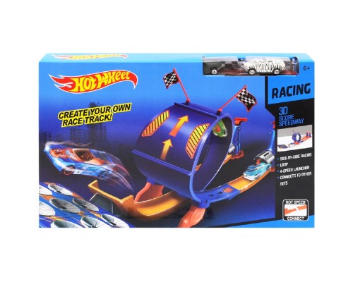 Автотрек на запуске с петлей Хот Вил, 2 машинки (9988-55)