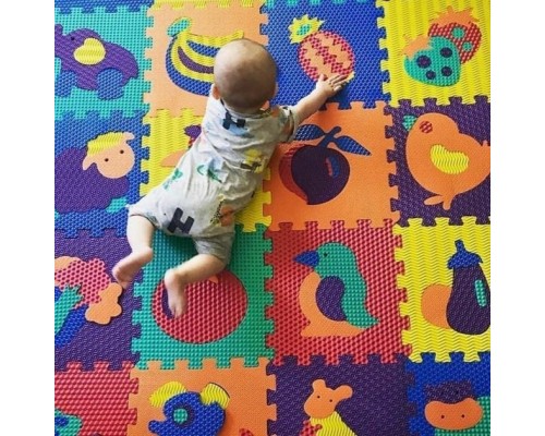 Дитячий Термо Килимок пазл Мозаїка Фрукти - овочі 10 деталей (2622)