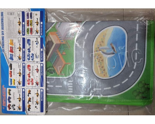 Детский игровой коврик дорога с машинками Гараж 100-64 см (233-1-2-7)