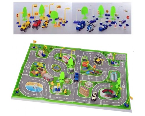 Детский игровой коврик дорога с машинками Гараж 100-64 см (233-1-2-7)