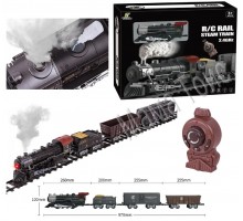 Железная дорога на пульте управления Классический поезд с паром. Звук, свет (1613)