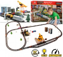 Дитяча залізниця поїзд Локомотив із станцією завантаження води + машинка. 670 см (2087)