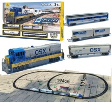 Детская железная дорога поезд Локомотив со светом и звуком 680 см (Fenfa 1612 А)