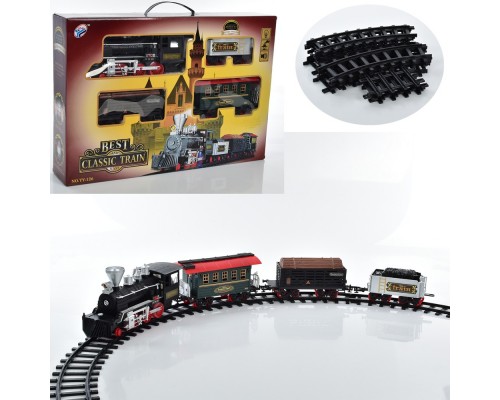 Детская железная дорога Эра паровозов звук, свет, дым, 420 см (126)