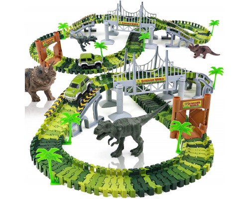 Гибкий Авто трек с машинкой Динозавры 192 детали (1906)