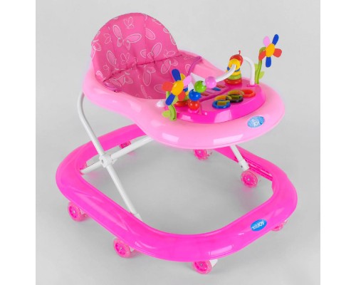 Детские музыкальные ходунки JOY колеса PU, 6 цветов, звук - рус. (205)