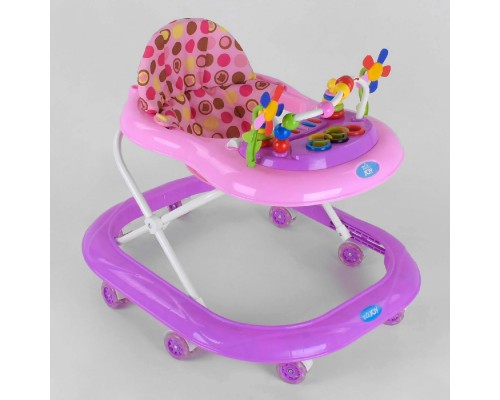 Детские музыкальные ходунки JOY колеса PU, 6 цветов, звук - рус. (205)