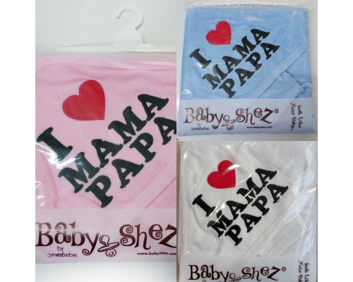 Детское полотенце с уголком 90-85 см Baby Shez Мама Папа