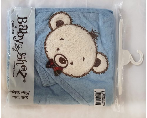 Детское полотенце с уголком 90-85 см Baby Shez Мишка крем