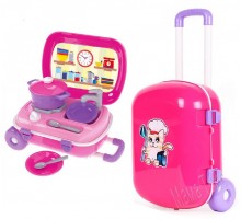 Игровая кухня с набором посуды в чемодане (6061)